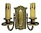 Antique Cast Bronze Neoclassical Double Arm Wall Sconce - Circa 1920