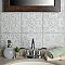 Aevum White Ornato 7-7/8" x 7-7/8" Ceramic Tile - Per Case of 21 Tile - 9.24 Sq. Ft. Per Case