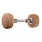 Incised Box Style Red Oak Wooden Doorknob Pair - Brushed Nickel