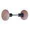 Round Red Oak Wooden Doorknob Pair - Oil Rubbed Bronze