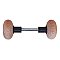 Round Red Oak Wooden Doorknob Pair - Oil Rubbed Bronze