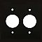 Matte Black Stamped Two Round Wallplate / Two Gang