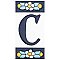 Sevillano Flora Address Letter C 2-1/8" x 4-3/8" Ceramic Wall Tile - Sold by the individual piece