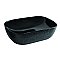 Isabella Plus Collection Rectangular Above Mount Basin with an Embossed Exterior, Smooth Interior, and Center Drain - Black