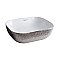 Isabella Plus Collection Rectangular Above Mount Basin with an Embossed  Exterior, Smooth Interior, and Center Drain - White and Silver