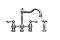 Englishhaus Bridge Faucet with Long Traditional Swivel Spout, Solid Lever Handles and Solid Brass Side Spray