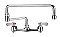 Wall Mount Utility Faucet with Double Jointed Retractable Swing Spout and Lever Handles