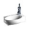 Isabella Collection Rectangular Wall Mount Bathroom Basin with Integrated Oval Bowl and Right Offset Single Faucet Hole