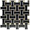 Metro Dog Bone Basketweave Matte Black/Gold Glass Dot 10" x 10" Porcelain Mosaic Tile - 10 Tiles Per Case - 7.1 Sq. Ft.
