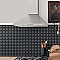 Metro Dog Bone Basketweave Matte Black/Silver Glass Dot 10" x 10" Porcelain Mosaic Tile - 10 Tiles Per Case - 7.1 Sq. Ft.