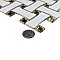 Metro Dog Bone Basketweave Matte White/Gold Glass Dot 10" x 10" Porcelain Mosaic Tile - 10 Tiles Per Case - 7.1 Sq. Ft.