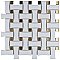 Metro Dog Bone Basketweave Matte White/Gold Glass Dot 10" x 10" Porcelain Mosaic Tile - 10 Tiles Per Case - 7.1 Sq. Ft.