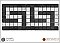 Marble Mosaics Honed Marble Greek Key Tile Sample Card in 'Carrara White' with 'Jet Black'  Dot