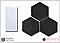 Marble Mosaics Honed Marble 3" Hexagon Tile Sample Card in 'Jet Black'