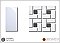 Marble Mosaics Honed Marble Spiral Tile Sample Card in 'Carrara White' with 'Jet Black'  Dot