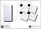 Marble Mosaics Honed Marble Zanzibar Tile Sample Card in 'Carrara White' with 'Jet Black'  Dot