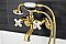 Kingston Brass KS266PXSB Kingston Wall Mount Clawfoot Tub Faucet with Hand Shower, Brushed Brass