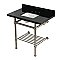 Kingston Brass KVPK36KBSQB8 Templeton 36" Black Granite Console Sink with Brass Legs and Shelf (8-Inch - 3-Hole) - Black Granite/Brushed Nickel