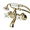 Kingston Brass KS266PXPB Kingston Wall Mount Clawfoot Tub Faucet with Hand Shower, Polished Brass