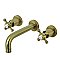 Kingston Brass KS8123BX Metropolitan 2-Handle 8 in. Wall Mount Bathroom Faucet, Antique Brass
