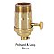 Heavy Turned Solid Brass Lamp Socket with 3-Way Interior & Removable Turn Knob - UNO Thread-Polished & Lacquered Brass