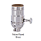 Brass Shell Lamp Socket with OFF Interior & Turn Knob - UNO Thread-Nickel Plated Brass