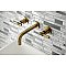Kingston Brass KS8123ML Milano 2-Handle 8 in. Wall Mount Bathroom Faucet, Antique Brass