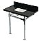 Kingston Brass KVPK36KSQ1 Monarch 36" Black Granite Console Sink with Stainless Steel Legs (8-Inch - 3-Hole) - Black Granite/Polished Chrome