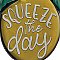 "Squeeze the Day" Embossed Metal Yellow & Green Lemon Wall Plaque
