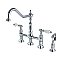 Kingston Brass KS1271WLLBS Wilshire Bridge Kitchen Faucet with Brass Sprayer, Polished Chrome