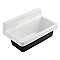 Gourmetier GCKWS331916W8 Petra Galley 33" x 19" Cast Iron Wall Mount Kitchen Sink, White