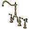 Kingston Brass KS7753ALBS English Country Kitchen Bridge Faucet with Brass Sprayer, Antique Brass