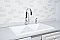 Gourmetier GT33229D2 Petra Galley 33-Inch Cast Iron Double Bowl Drop-In Kitchen Sink, 2-Hole, White