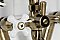 Kingston Brass KS269PXAB Kingston Tub Wall Mount Clawfoot Tub Faucet with Hand Shower, Antique Brass