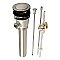 Kingston Brass KBT2120 Brass Pop-Up Bathroom Sink Drain with Overflow and Extra Long Pop-Up rod, 22 Gauge, Brushed Nickel