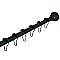 Kingston Brass KSR110 Edenscape 60"-72" Stainless Steel Adjustable Tension Shower Curtain Rod with Rings - Matte Black