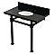 Kingston Brass KVPK36KOQ0 Monarch 36" Black Granite Console Sink with Stainless Steel Legs (8-Inch - 3-Hole) - Black Granite/Matte Black