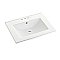 Fauceture LBT24187W34 Ultra Modern 24-Inch X 18-Inch Ceramic Vanity Top (4" Faucet Drillings), White