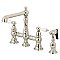 Kingston Brass KS7276PLBS English Country 8" Bridge Kitchen Faucet with Sprayer, Polished Nickel