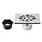 Kingston Brass BSF4267C Watercourse 4" Square Brass Shower Drain, Polished Chrome