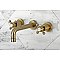 Kingston Brass KS8123BX Metropolitan 2-Handle 8 in. Wall Mount Bathroom Faucet, Antique Brass