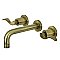 Kingston Brass KS8123DFL NuWave 2-Handle Wall Mount Bathroom Faucet, Antique Brass