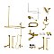 Kingston Brass CCK1147PX Vintage Clawfoot Tub Faucet Package with Shower Enclosure, Brushed Brass