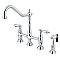 Kingston Brass KS1271ALBS Heritage Bridge Kitchen Faucet with Brass Sprayer, Polished Chrome
