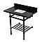Kingston Brass KVPK36KBSQB0 Templeton 36" Black Granite Console Sink with Brass Legs and Shelf (8-Inch - 3-Hole) - Black Granite/Matte Black