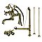 Kingston Brass CCK228AB Vintage Deck Mount Clawfoot Tub Faucet Package with Supply Line, Antique Brass