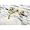 Kingston Brass KS8122DKL Kaiser 2-Handle Wall Mount Bathroom Faucet, Polished Brass