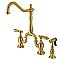 Kingston Brass KS7757BALBS Heirloom Bridge Kitchen Faucet with Brass Sprayer, Brushed Brass