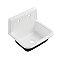 Gourmetier GCLWS22187 Petra Galley 22" x 18" Cast Iron Wall Mount Utility Sink, White