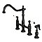 Kingston Brass KS1270PLBS Heritage Bridge Kitchen Faucet with Brass Sprayer, Matte Black